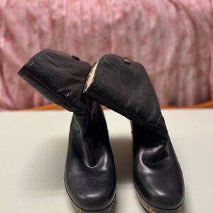 UGG Black Leather Boots for fall/winter 2025